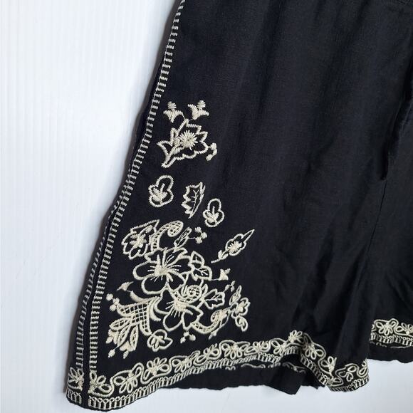 Elie Tahari Embroidered Shorts Women XL Linen Blend Boho Resort Pull On Vacation - Picture 8 of 10